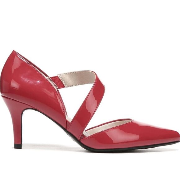 Life Stride Asymmetrical Strap Comfort Insole Pointed Toe Red Suki Pump/heels - Picture 11 of 16